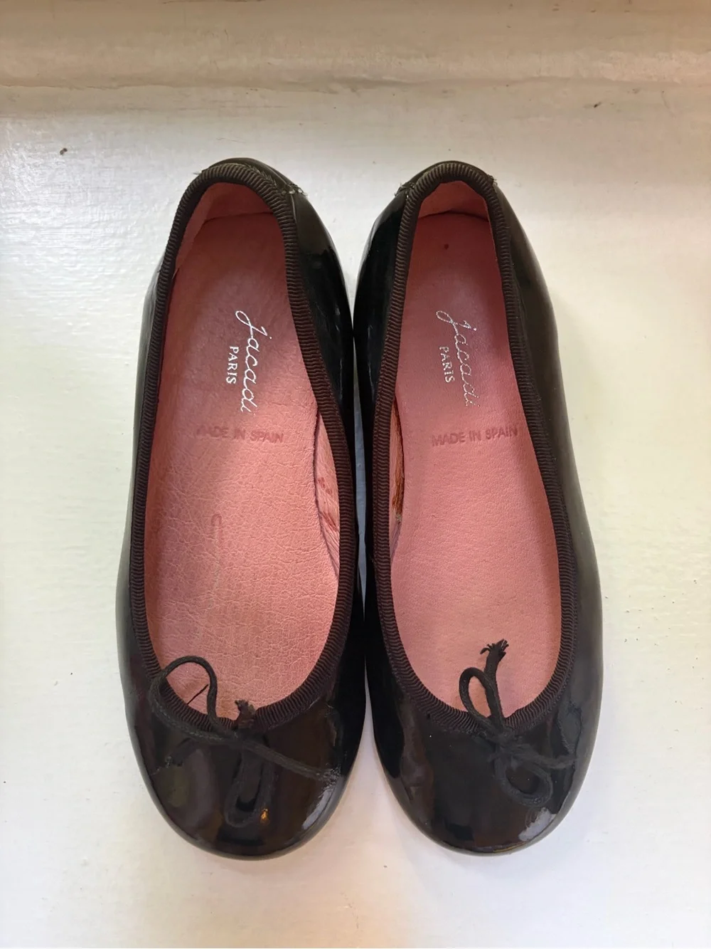 Jacadi Black Patent Ballet Flats with Bow